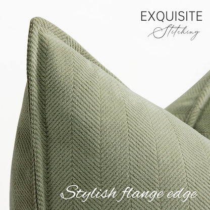 Kissenbezug Chenille Salbei Grün 45x45 2er Set Sofa Couch