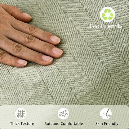 Chenille Kissenbezug 45x45 Salbei Grün 2er Set