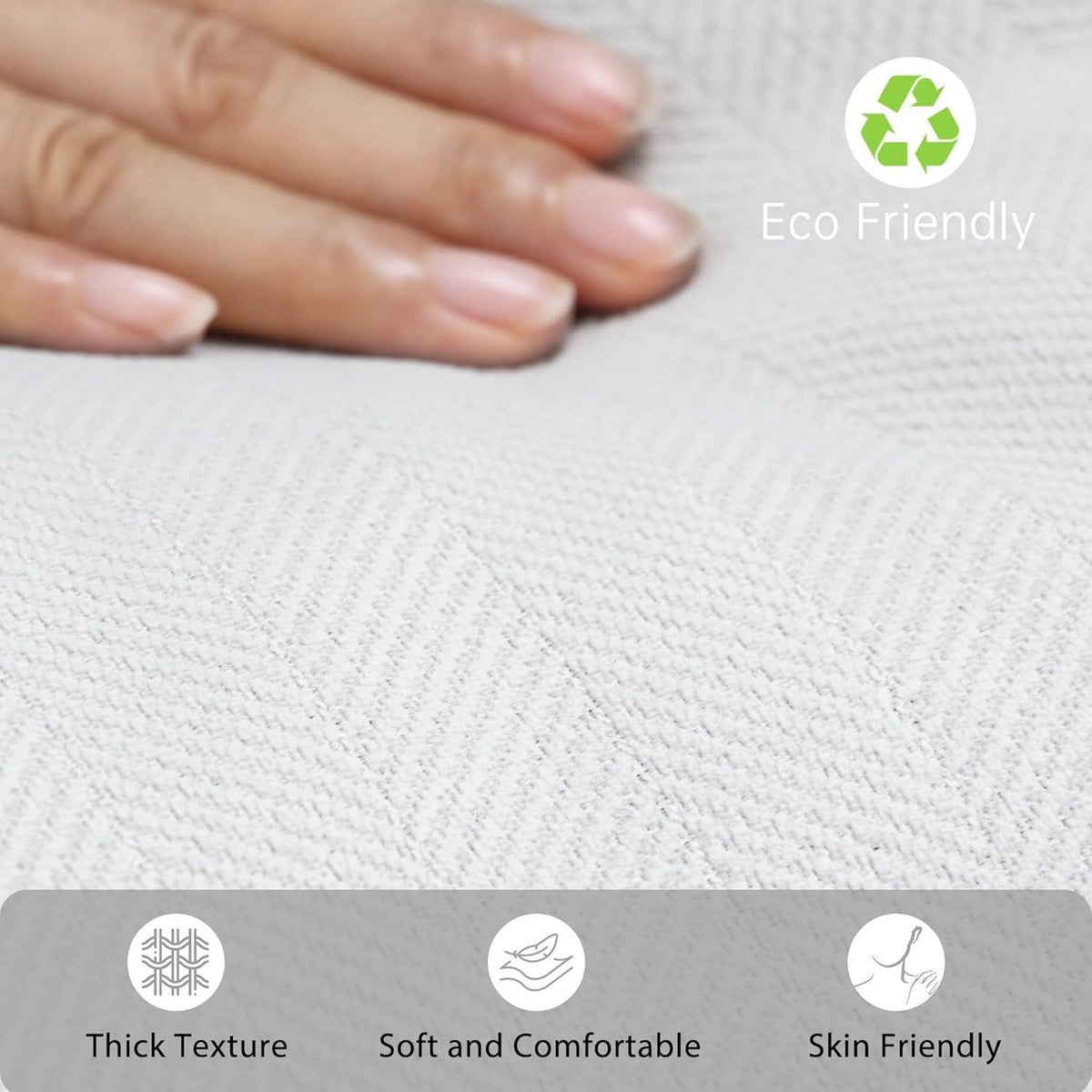 Chenille Kissenbezüge 65x65 cm - 2er Set Creme