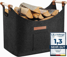XXL Filzkorb Brennholz Kamin Feuerholzkorb Dunkelgrau