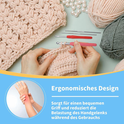 65-teiliges Häkelnadel-Set mit ergonomischen Stricknadeln & Aufbewahrungsbox