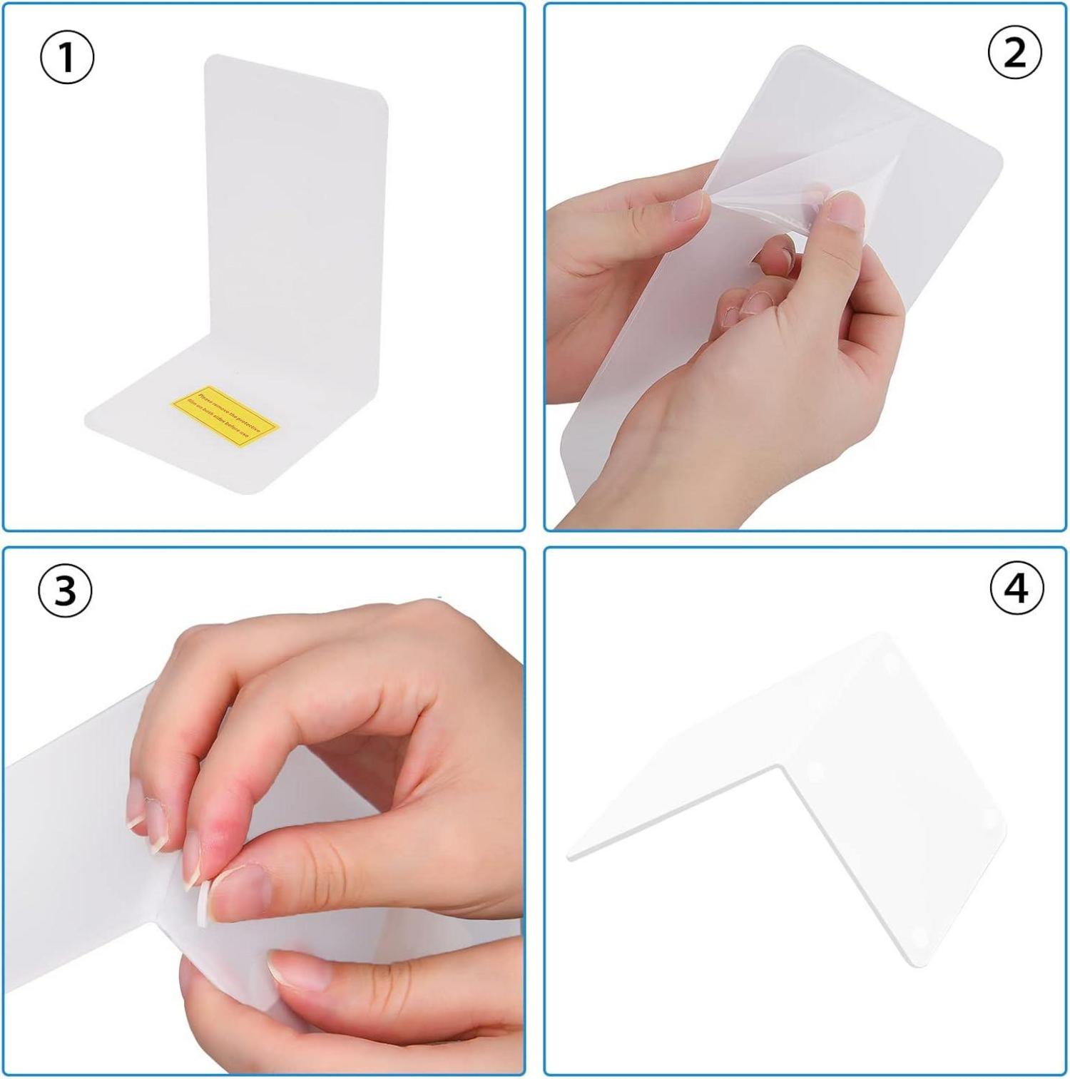 Buchständer Acryl Transparente Buchstützen 4er Set