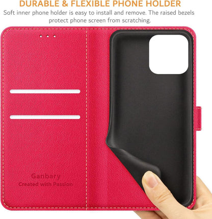 Leder Handyhülle iPhone 12/12 Pro - Premium Klapphülle Magnet