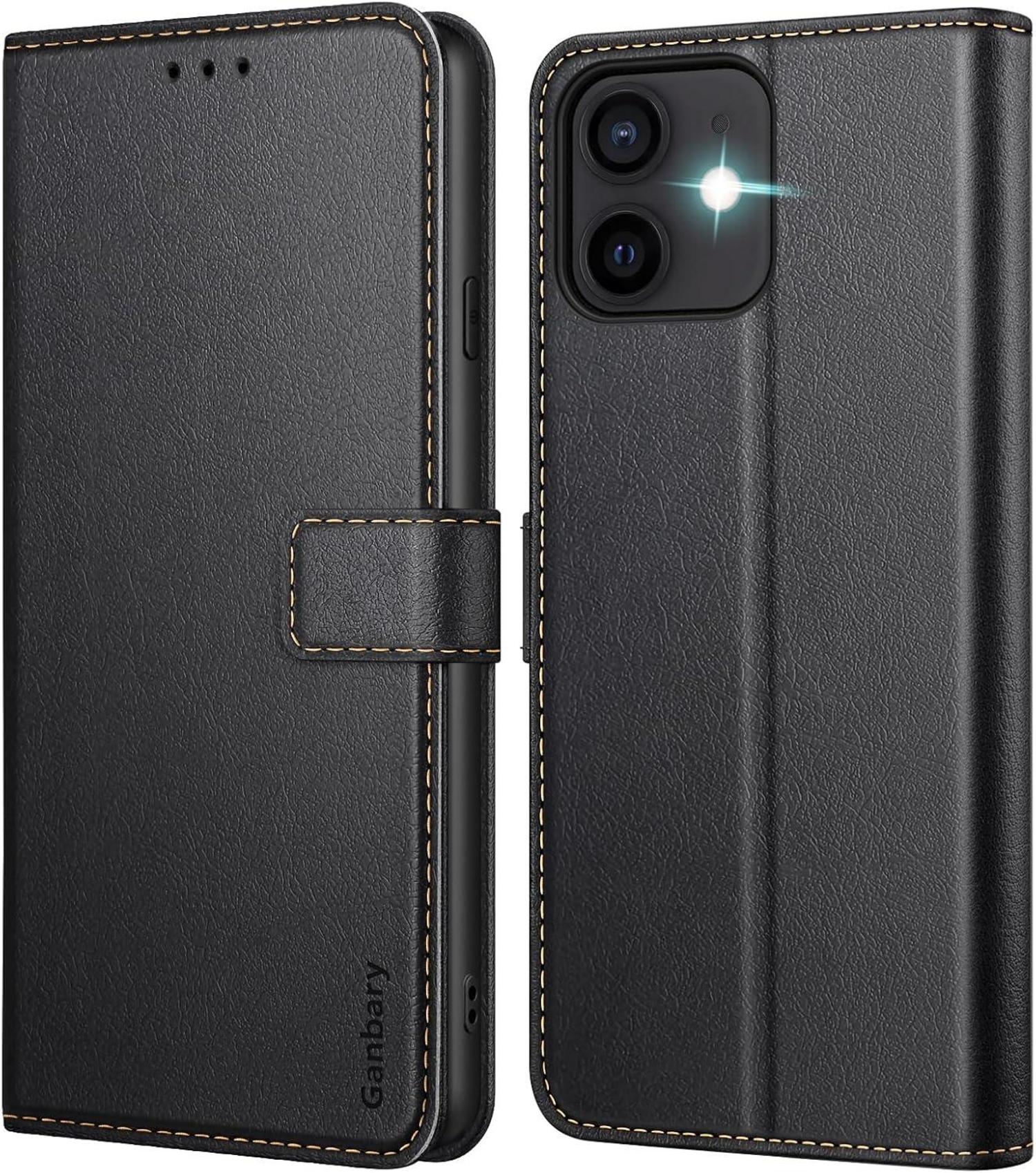 iPhone 12/12 Pro Leder Hülle Kartenschlitze Magnetverschluss