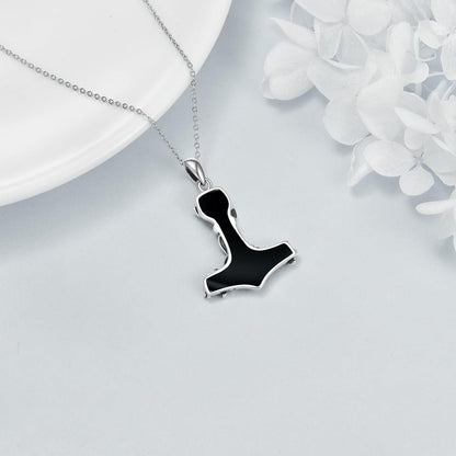Wikinger Thor Hammer Halskette Sterling Silber Mjolnir Anhänger Baum Lebens