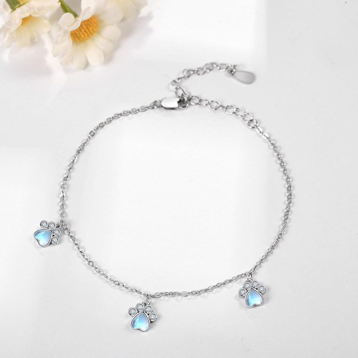 Sterling Silber Pfotenabdruck Armband Hunde Katzen Haustier Schmuck