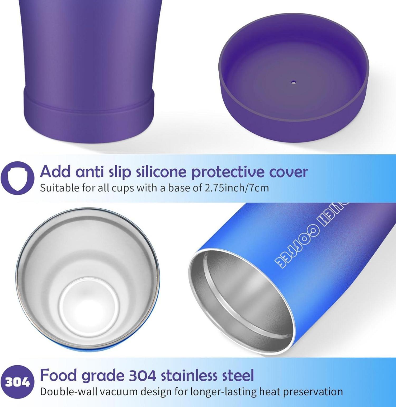 Tumbler 850 ml isolierte Kaffeetasse mit Deckel Strohhalm