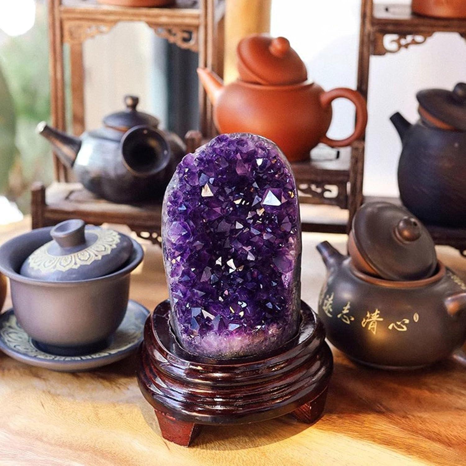 Natürliche Rohe Amethyst-Kristallcluster Geode Edelstein-Dekor 8.16lbs