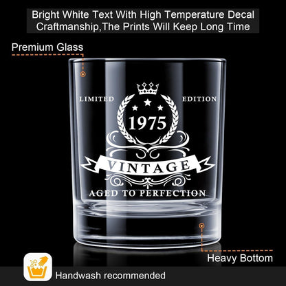 Whiskyglas 1974 für Männer zum 50. Geburtstag in Holzkiste