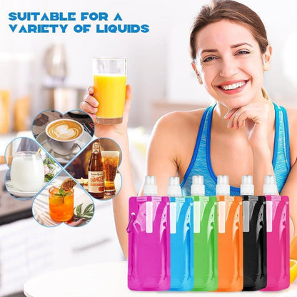 Faltbare Wasserflaschen 500ML BPA-frei Outdoor Sport 6 Stück