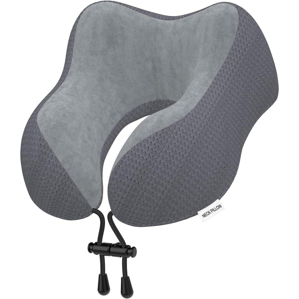 Reisekissen aus Memory Foam mit samtweichem Bezug, Dunkelgrau