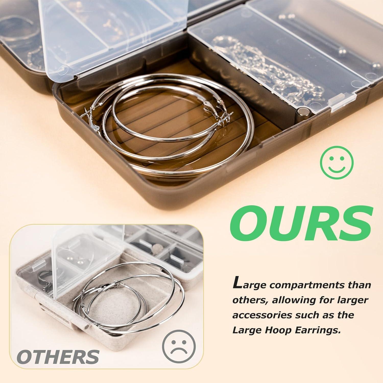 Magnetischer Reise-Pillen-Organizer mit 7 Fächern und Etiketten - Grün