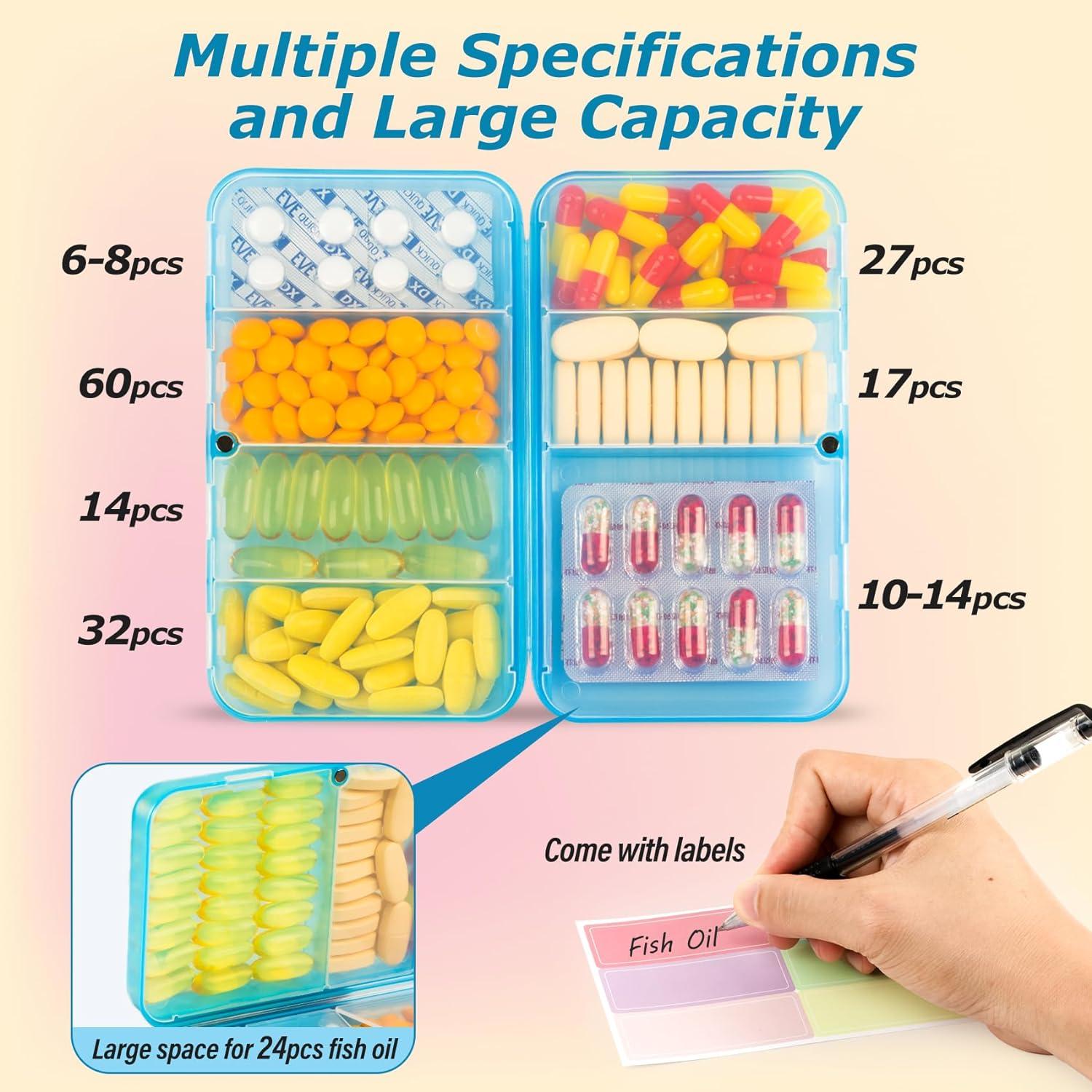 Magnetischer Reise-Pillen-Organizer 7 Fächer Pillendose Violett