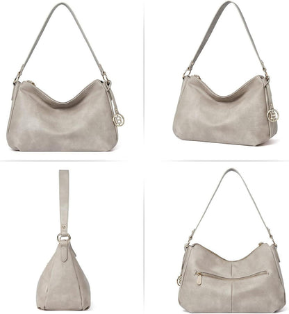 Damen Schultertasche Hobo Handtasche Mittelgroß PU Leder Henkeltasche