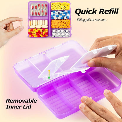 Yaklim Magnetischer Reise-Pillen-Organizer 7 Fächer tragbar Vitamin