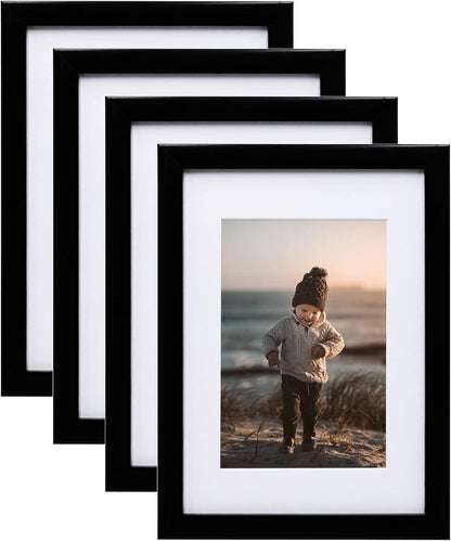 4er Set Bilderrahmen A5 schwarz mit Acrylglas