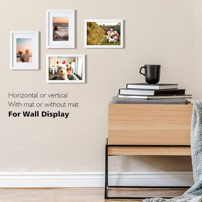Egofine A5 Bilderrahmen 4er Set Acrylglas Weiß DIN A5 Display Tisch Wandmontage