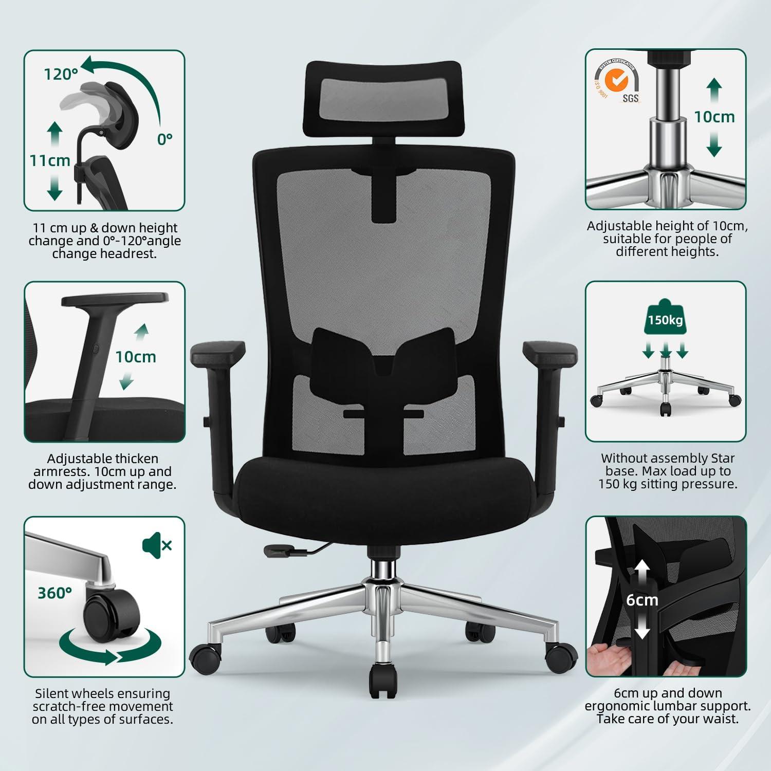 Ergonomischer Bürostuhl mit verstellbarer