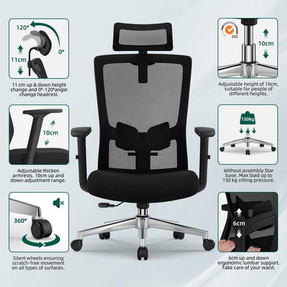 Ergonomischer Bürostuhl mit verstellbarer