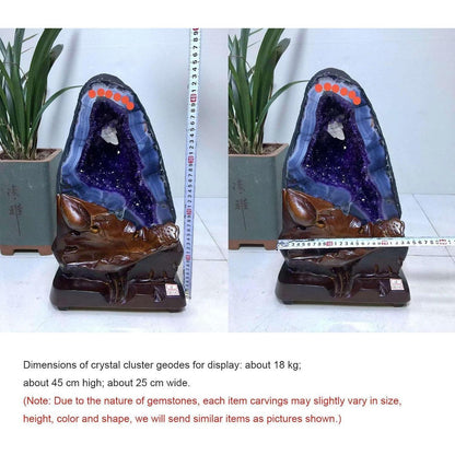 DECORN Große Amethyst-Naturkristall-Cluster-Exemplar, Echte