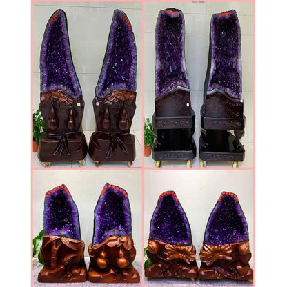 DECORN Große Amethyst-Naturkristall-Cluster-Exemplar, Echte