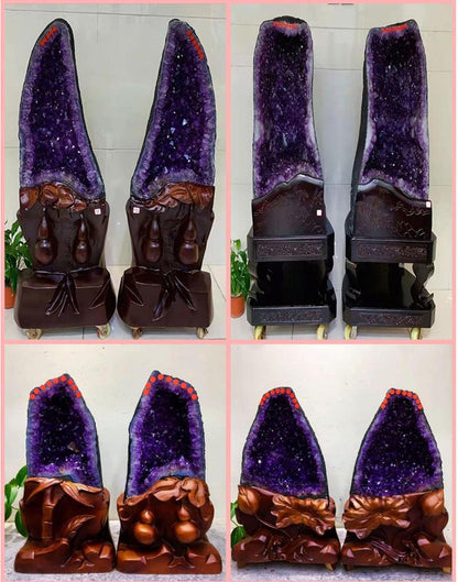 DECORN Große Amethyst-Geode Heilsteine 39lbs für Reiki Meditation