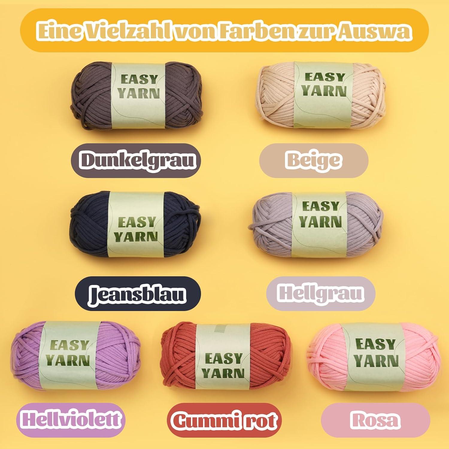 Dunkelgraues Baumwoll-Nylon Häkelgarn-Set mit Zubehör, 4 Stück