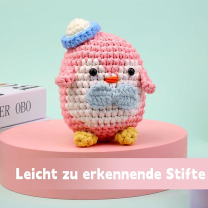 4er Set Beige Häkel- und Strickgarn für Anfänger mit Häkelzubehör