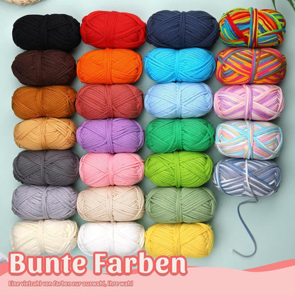 Braunes Baumwoll-Nylon Häkelgarn Set, 4 Stück - Anfänger mit