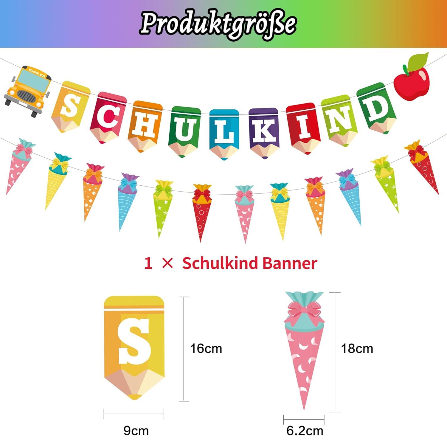 Schulanfang Deko Set Mädchen Junge Geschenk Luftballons Girlande