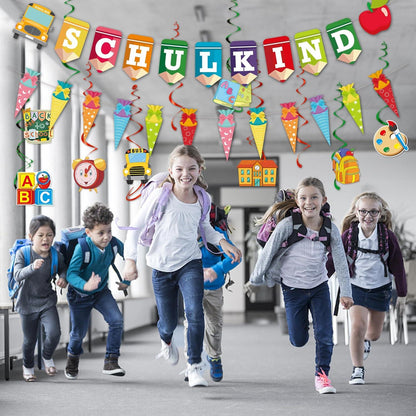 Einschulung Deko Set Mädchen Junge Schulanfang Luftballons Girlande