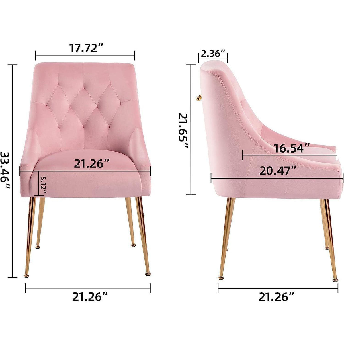 Samt Esszimmerstühle 4er Set – Modern & Rosa