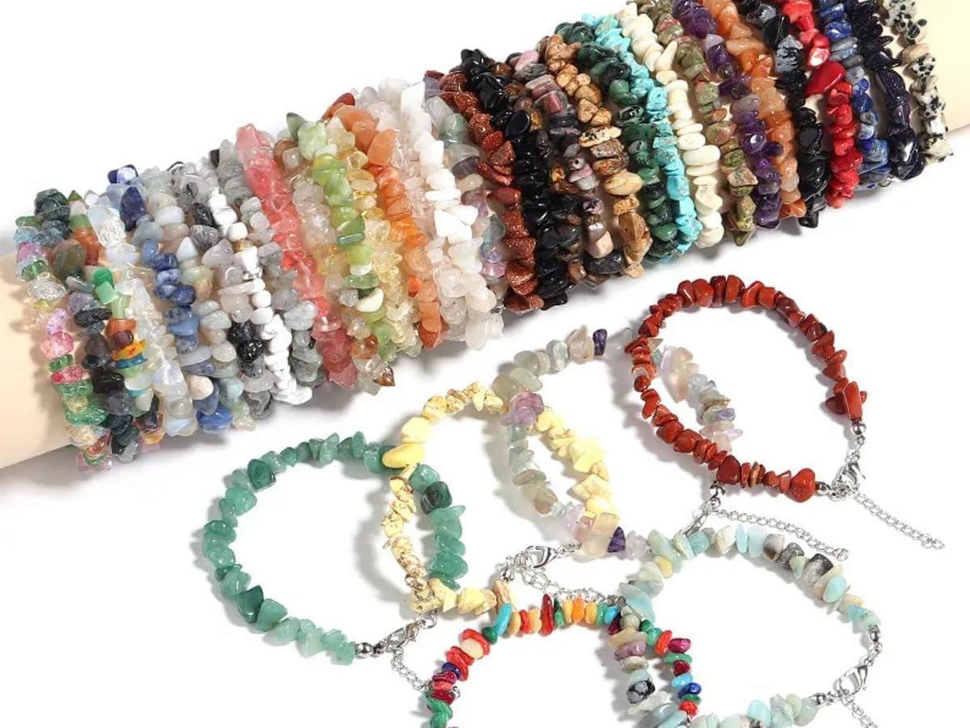 Kristall Perlen Set 400 Stück, DIY Schmuck Bastelset 5-8mm
