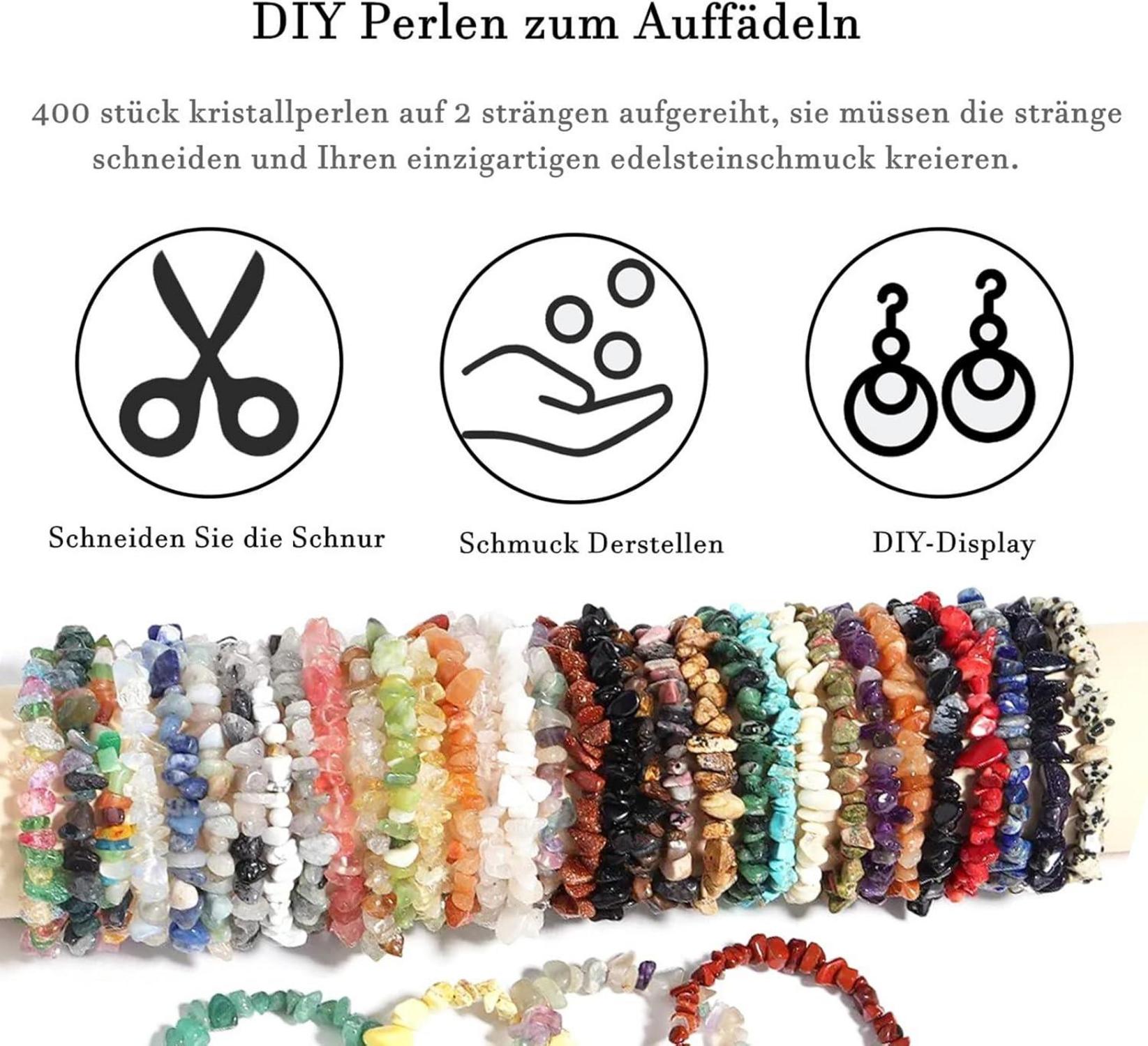 Kristall Perlen Set Auffädeln DIY Schmuck Crafting 400 Stück
