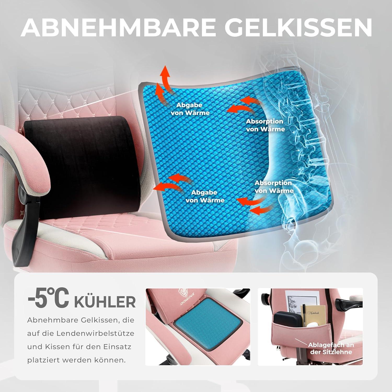 Gaming Stuhl mit Massage, Fußstütze, ergonomisch, 150 kg