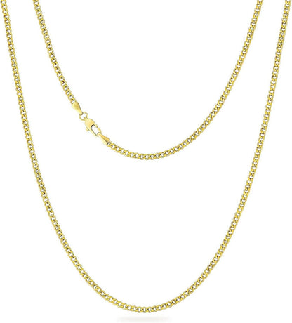 Kubanische Panzerkette Edelstahl Diamantschliff 14K Gold Vergoldet