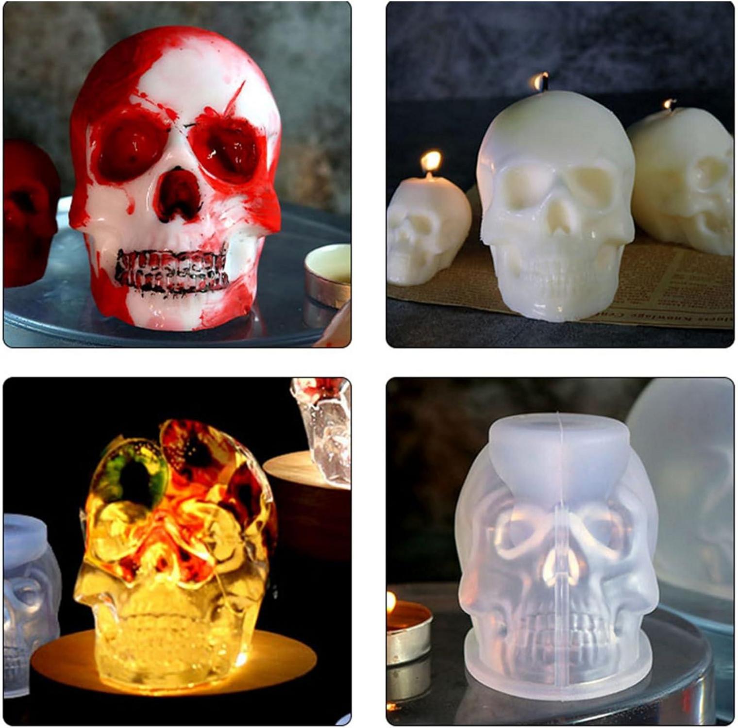 3er Set Schädel Silikon Kerzenformen Halloween DIY Gießform