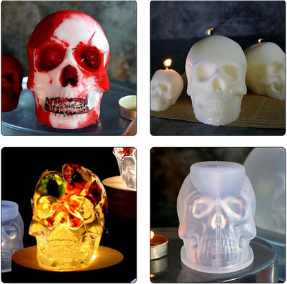 3er Set Schädel Silikon Kerzenformen Halloween DIY Gießform