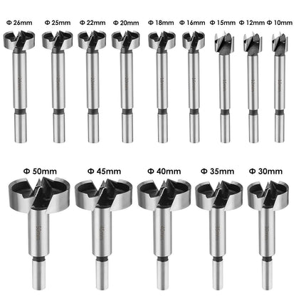 Forstnerbohrer Set 15tlg Ø10-50mm für Holz, Präzise Bohrungen