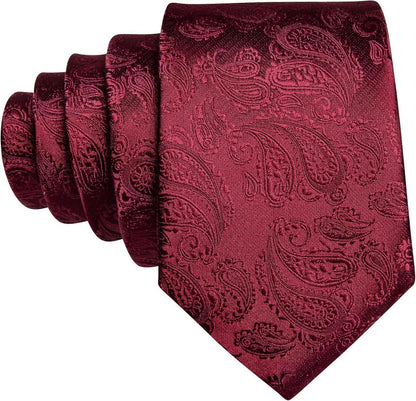 Herren Krawattenset Seide Paisley-Blumenmuster Hochzeitfeier