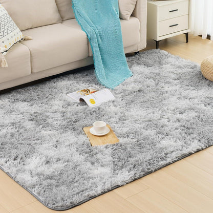 Langflor Hochflor Teppich Flauschig Weich Schlafzimmer Waschbar Shaggy