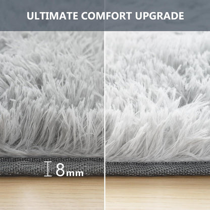 Langflor Hochflor Teppich Flauschig Weich Schlafzimmer Waschbar Shaggy