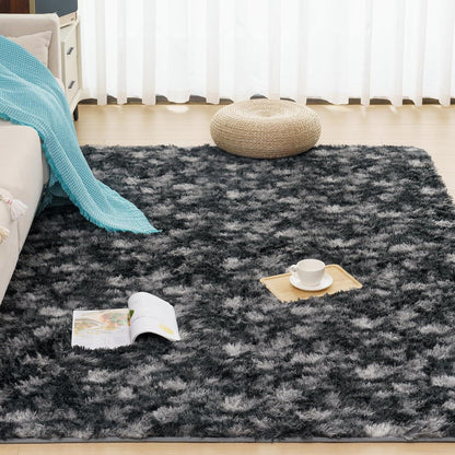 Hochwertiger Schwarzer Langflor Teppich 80x150cm für