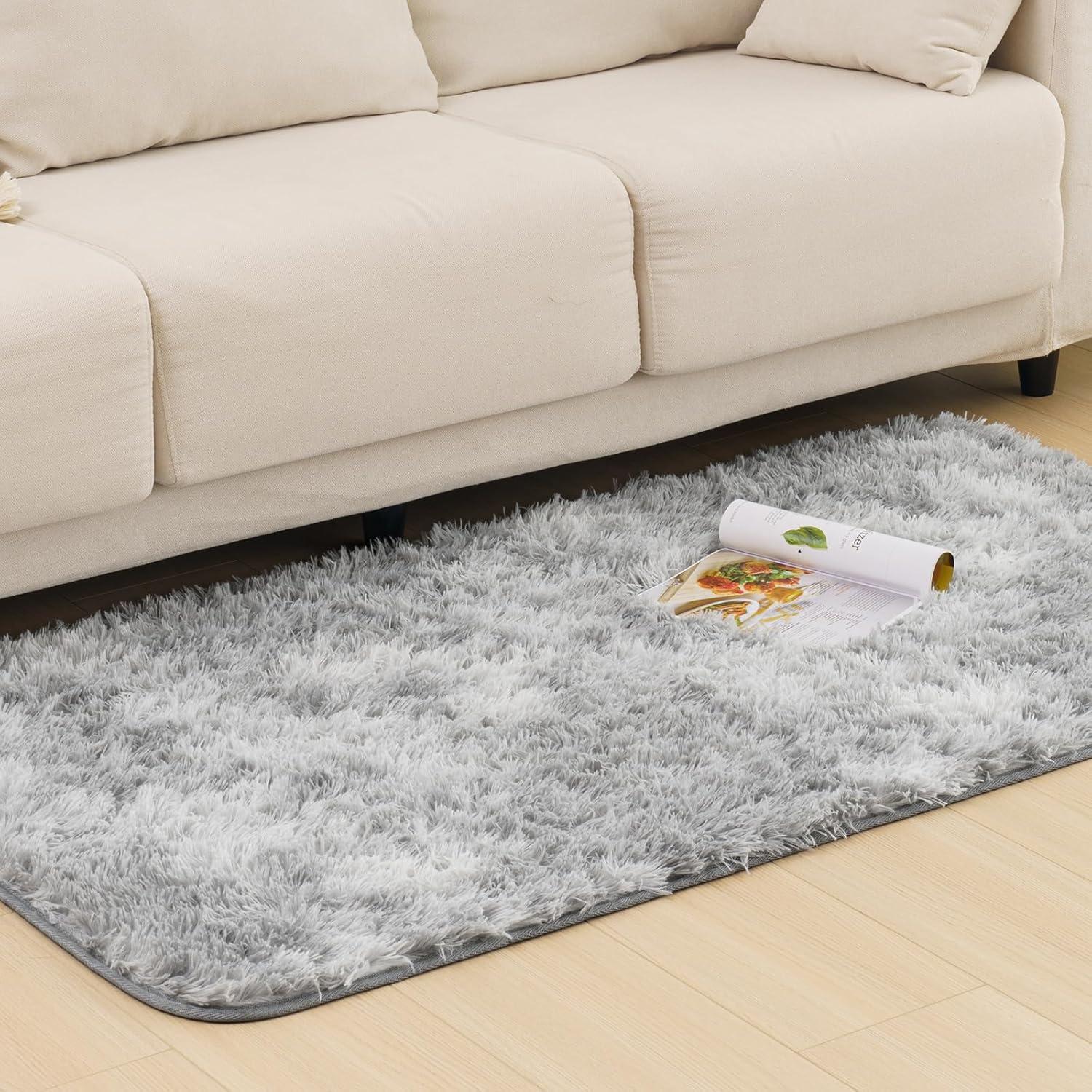 Hochflor Shaggy Teppich Langflor Schlafzimmer Wohnzimmer 80x150