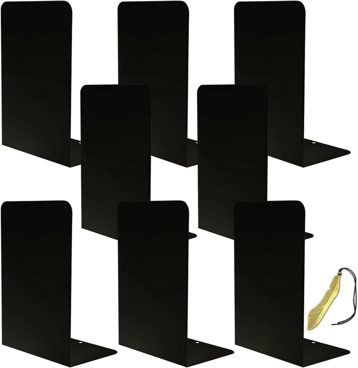 Metallische L-förmige Buchstützen für Bücherliebhaber, 4 Paare