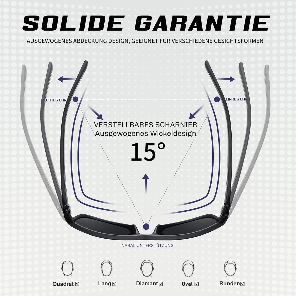 Polarisierte Sonnenbrille Retro UV400 Outdoor Sportbrille - Schwarz