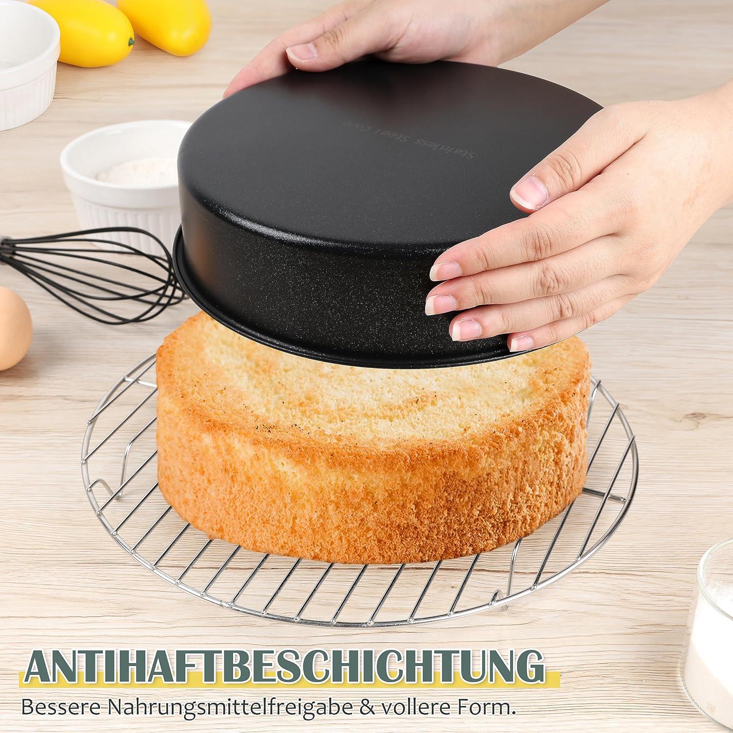 Herogo Kuchenform Set 21cm Runde Antihaft Edelstahl Tortenform