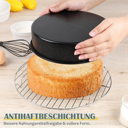 Herogo Kuchenform Set 21cm Runde Antihaft Edelstahl Tortenform
