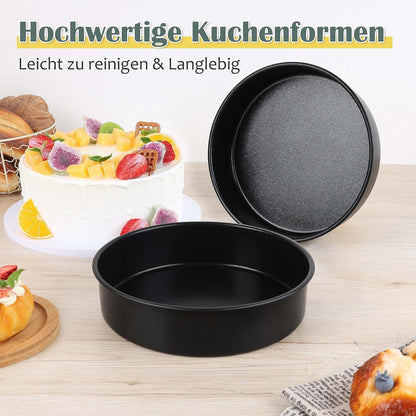 Herogo 2er Set Kuchenform 21cm Runde Edelstahl Antihaft Backblech