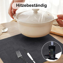 Tischsets Dunkelgrau 4er Set Abwaschbar Wasserdicht in Lederoptik